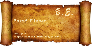 Bazsó Elemér névjegykártya